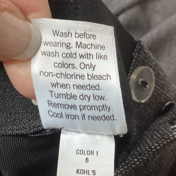 Nine West Womens Skinny Mid Rise Pants Black Gray Textured Stretch Size 6 - Picture 9 of 14